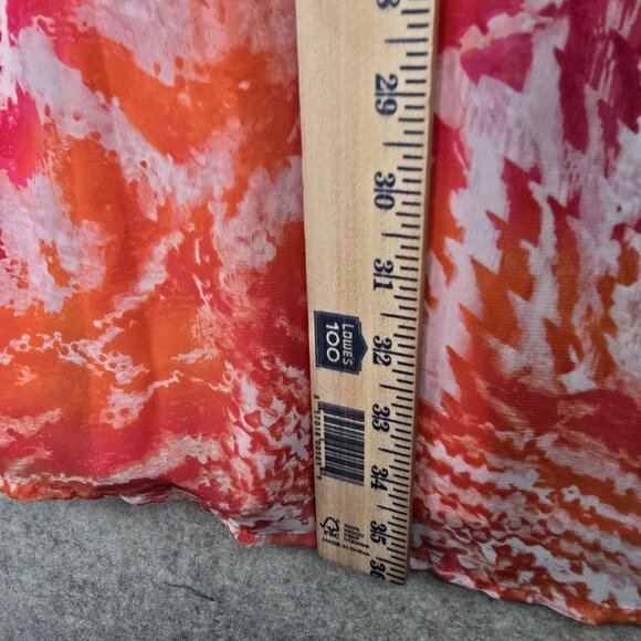 Calvin Klein Womens Halter Neck Dress Coral Pink Orange Abstract Chain Detail - Picture 6 of 7